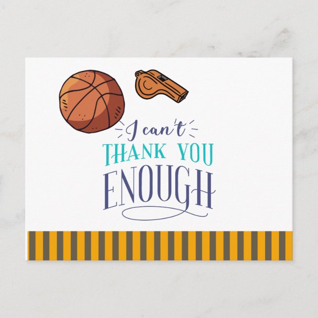 Tarjeta postal de agradecimiento al entrenador de  (Anverso)