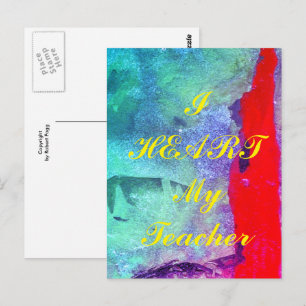 Tarjeta postal de agradecimiento "Amo a mi maestro