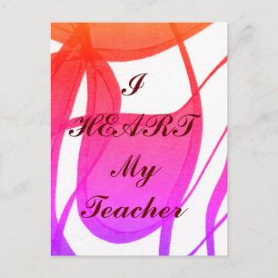 Tarjeta postal de agradecimiento "Amo a mi maestro