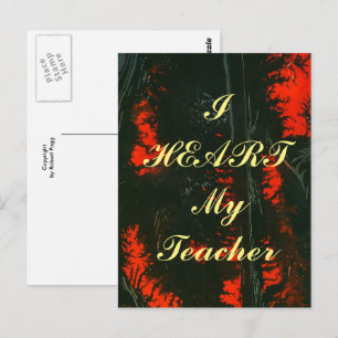 Tarjeta postal de agradecimiento "Amo a mi maestro
