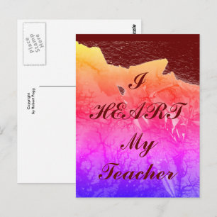 Tarjeta postal de agradecimiento "Amo a mi maestro