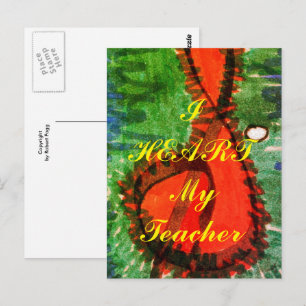 Tarjeta postal de agradecimiento "Amo a mi maestro