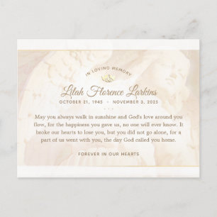 Tarjeta postal de agradecimiento Ángel de la Luz d