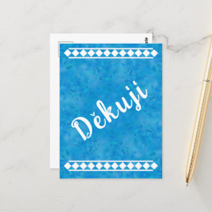Tarjeta postal de agradecimiento Blue Czech