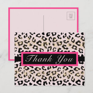 Tarjeta postal de agradecimiento con estampado de 