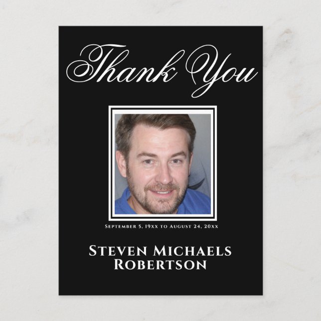 Tarjeta postal de agradecimiento con foto (Anverso)