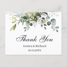 Tarjeta postal de agradecimiento de acuarela de eu