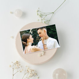 Tarjeta postal de agradecimiento de boda con foto