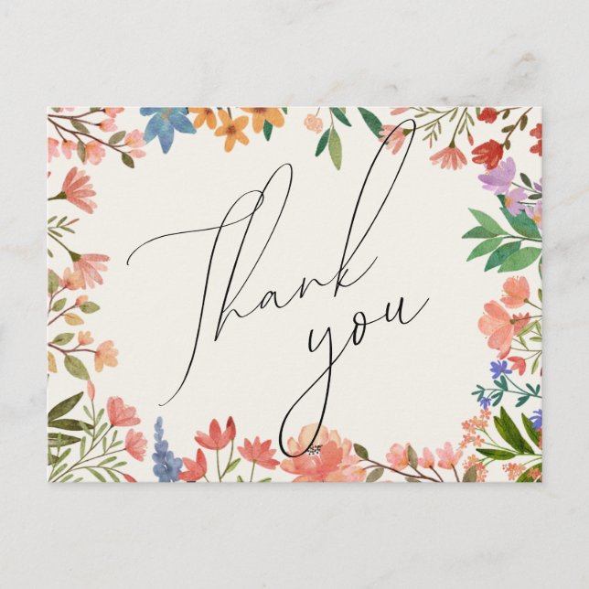 Tarjeta postal de agradecimiento de boda con guion (Anverso)