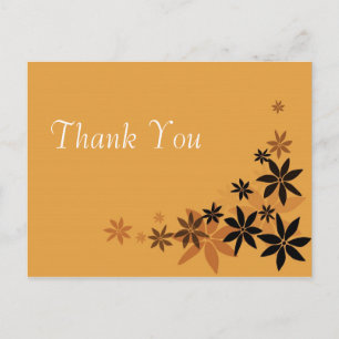 Tarjeta postal de agradecimiento de boda floral am