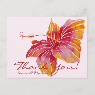 Tarjeta postal de agradecimiento de boda Floral Ha