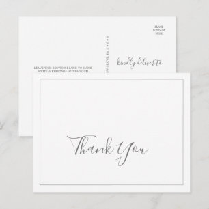 Tarjeta postal de agradecimiento de boda minimalis