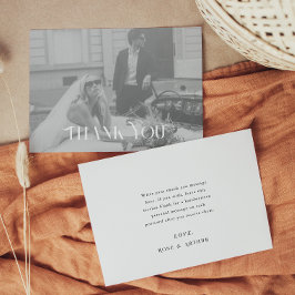Tarjeta postal de agradecimiento de boda moderna y