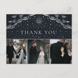 Tarjeta postal de agradecimiento de boda Silver Ta