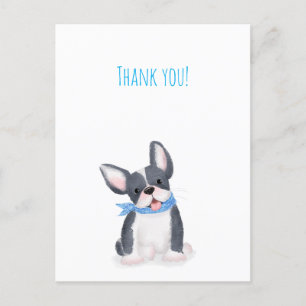 Tarjeta postal de agradecimiento de cachorro de bu