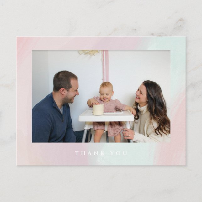 Tarjeta postal de agradecimiento de cumpleaños con (Anverso)