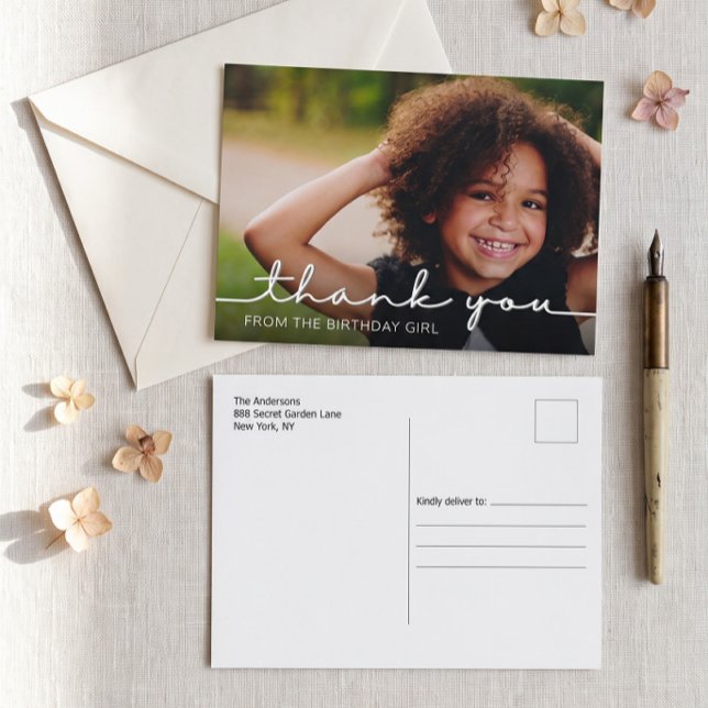 Tarjeta postal de agradecimiento de cumpleaños con (Subido por el creador)