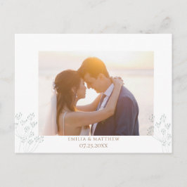 Tarjeta postal de agradecimiento de foto de boda d