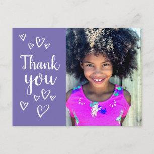 Tarjeta postal de agradecimiento de foto de niños