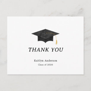 Tarjeta postal de agradecimiento de graduación con