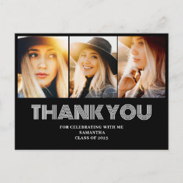 Tarjeta postal de agradecimiento de graduación con