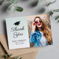 Tarjeta postal de agradecimiento de graduación con