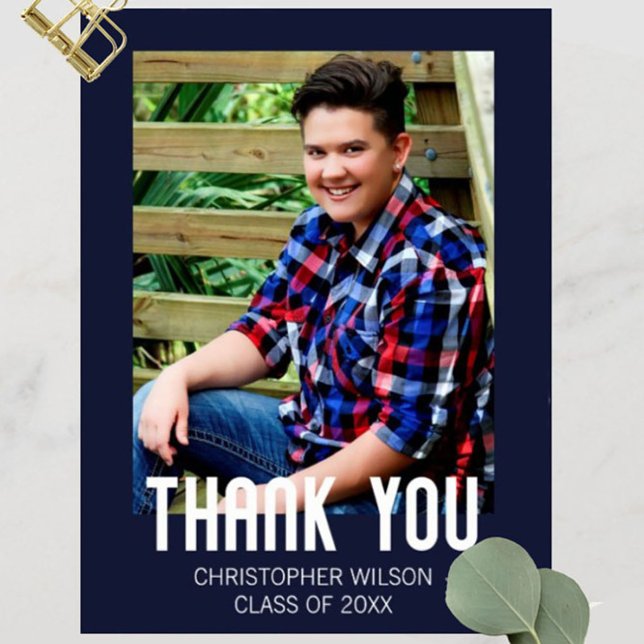 Tarjeta postal de agradecimiento de graduación con (Subido por el creador)