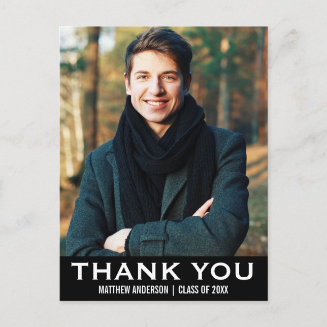 Tarjeta postal de agradecimiento de graduación mod (Anverso)