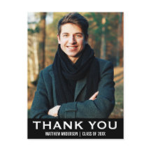 Tarjeta postal de agradecimiento de graduación mod