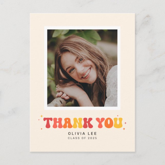 Tarjeta postal de agradecimiento de graduación ret (Anverso)