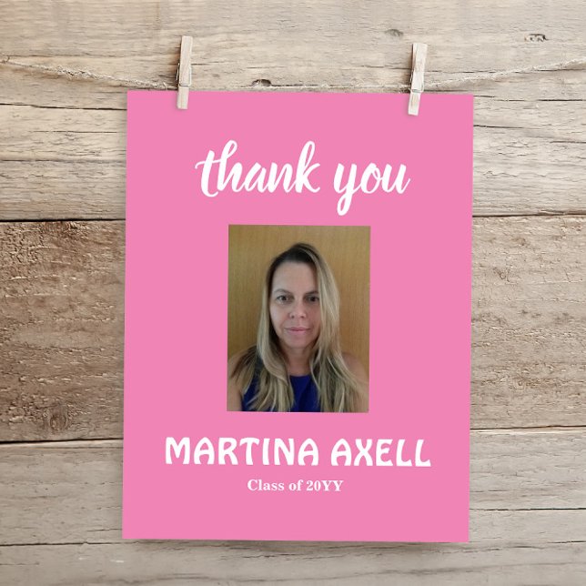 Tarjeta postal de agradecimiento de graduación ros (Subido por el creador)