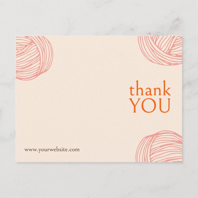 Tarjeta postal de agradecimiento de hilo para arti (Reverso)