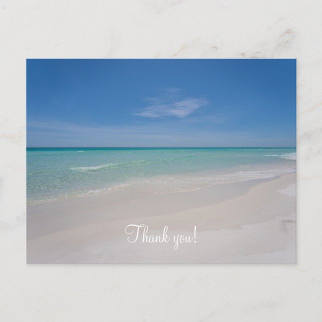 Tarjeta postal de agradecimiento de la playa Desti (Anverso)