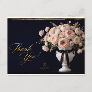 Tarjeta postal de agradecimiento de lujo Rosas r