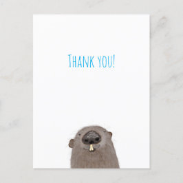 Tarjeta postal de agradecimiento de marmota