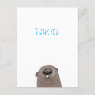 Tarjeta postal de agradecimiento de marmota