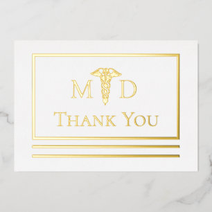 Tarjeta postal de agradecimiento de médico MD eleg
