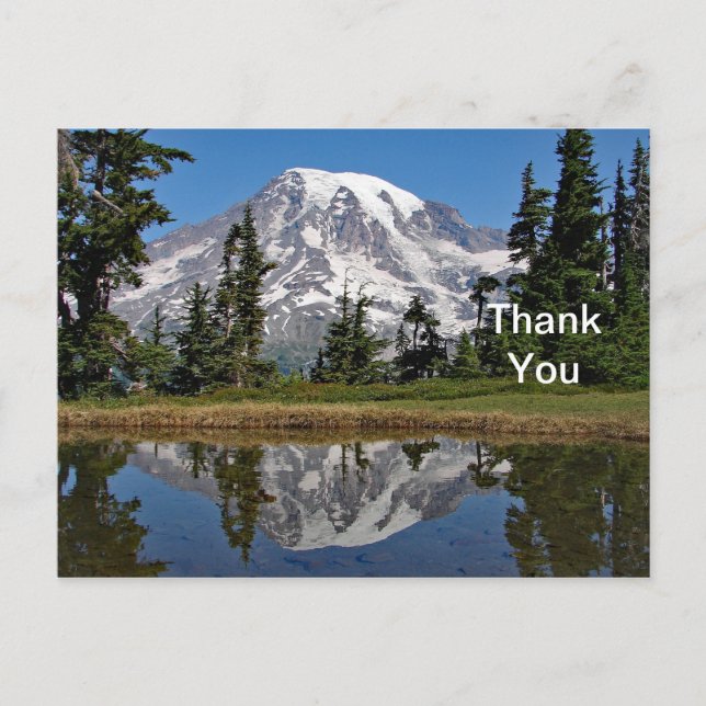 Tarjeta postal de agradecimiento de Monte Rainier  (Anverso)