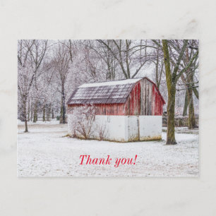 Tarjeta postal de agradecimiento de nieve en el gr