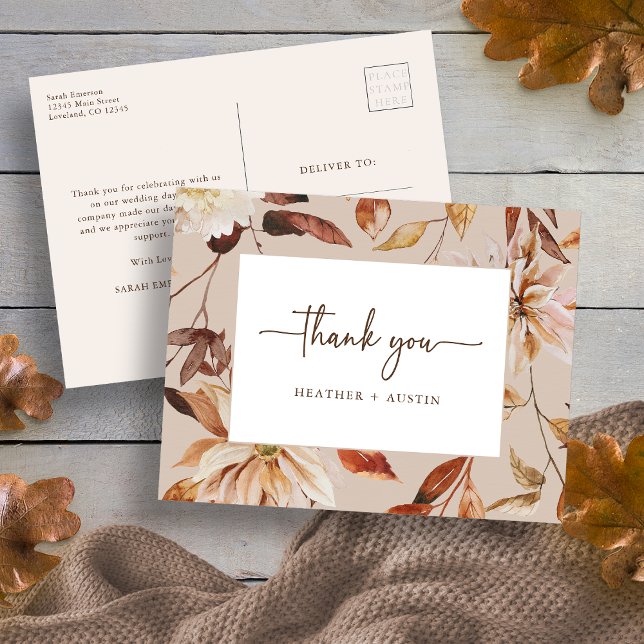 Tarjeta postal de agradecimiento de otoño (Fall Thank You Postcard
)
