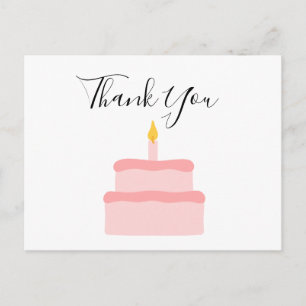 Tarjeta postal de agradecimiento de pastel de cump