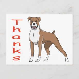 Tarjeta Postal de agradecimiento de Perro Boxer de