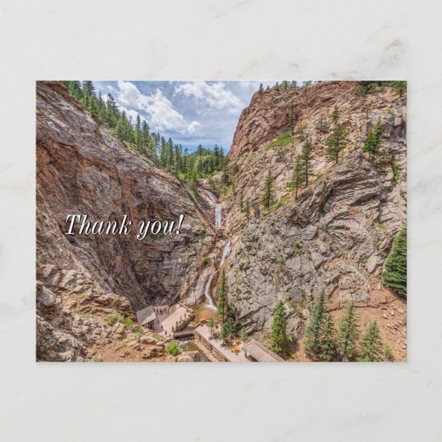 Tarjeta postal de agradecimiento de Seven Falls Co (Anverso)