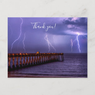 Tarjeta postal de agradecimiento de tormenta de re