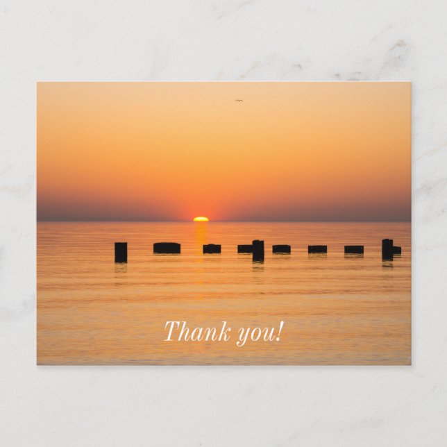 Tarjeta postal de agradecimiento del amanecer del  (Anverso)