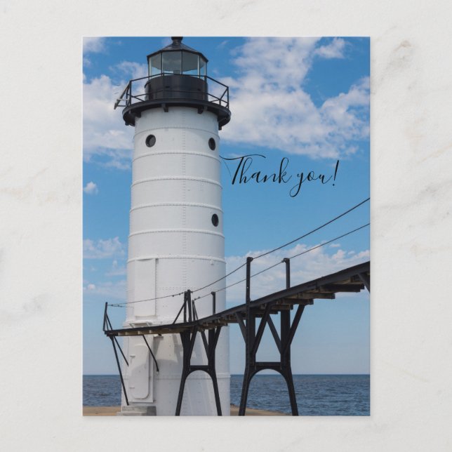 Tarjeta postal de agradecimiento del faro de Manis (Anverso)