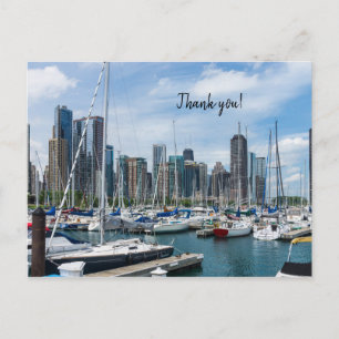 Tarjeta postal de agradecimiento del hermoso puert