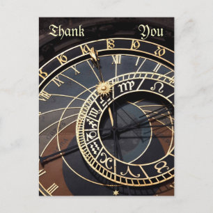 tarjeta postal de agradecimiento del reloj astronó
