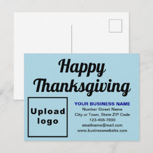 Tarjeta postal de agradecimiento empresarial azul