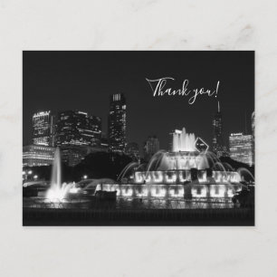Tarjeta postal de agradecimiento en escala de gris
